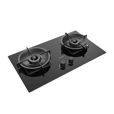 2-Flammen-Gasherd mit Glasplatte